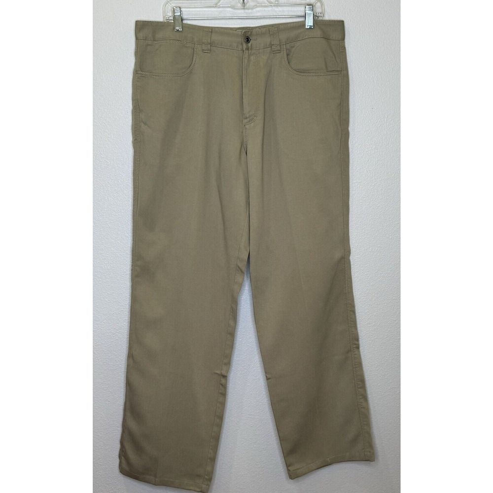 Tommy Bahama Mens Pants 35 Tan Khaki Flat Front Chinos Lyocell Blend 31”‎ Inseam
